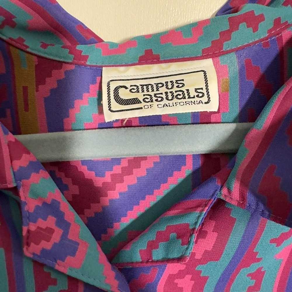 Vintage Campus Casuals of California Button Up Bl… - image 3