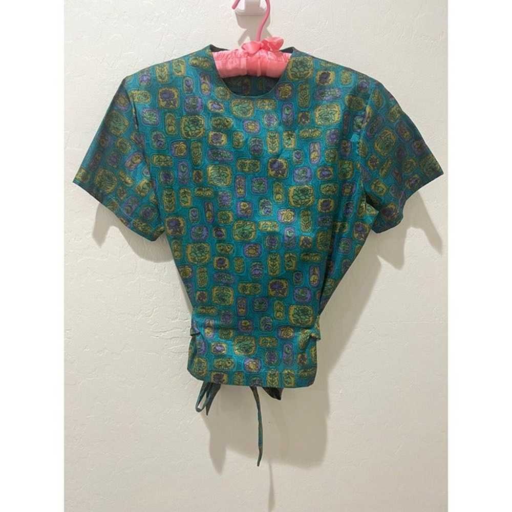 Vintage 1950's Acetate Cropped Blouse Union Made … - image 1