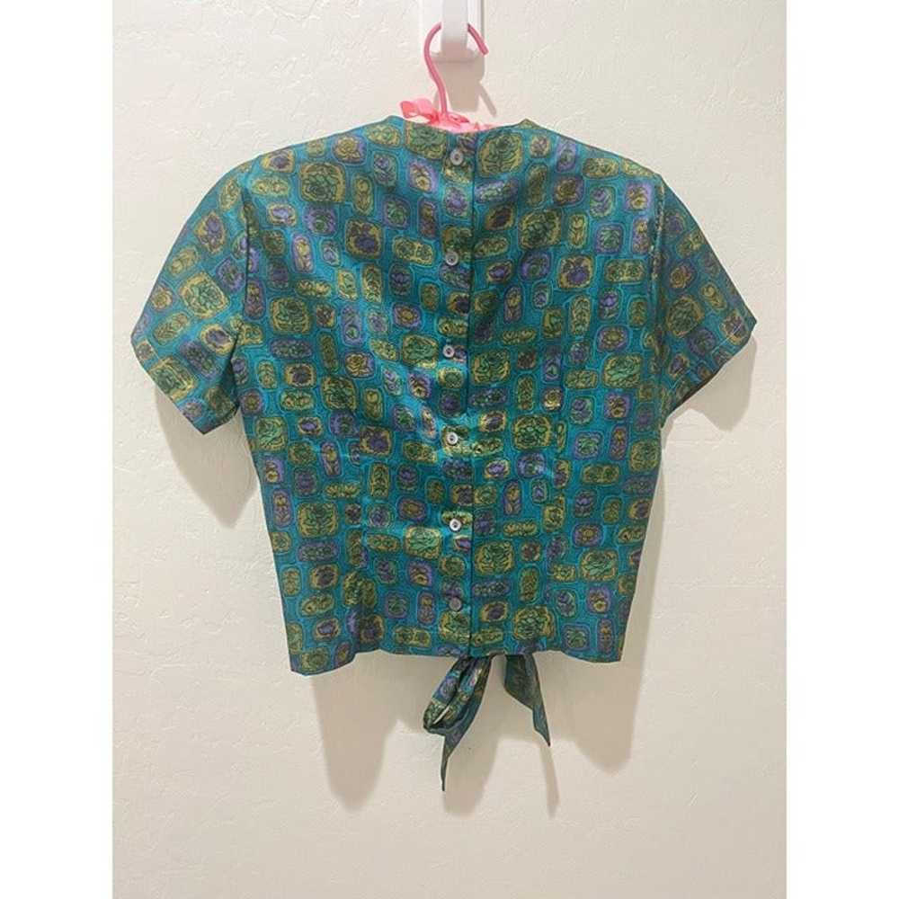 Vintage 1950's Acetate Cropped Blouse Union Made … - image 2