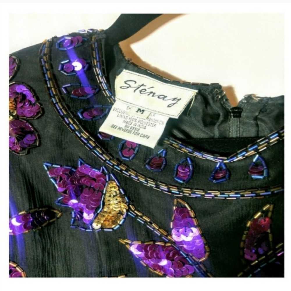 Vintage Stenay Formal black & purple seq - image 3