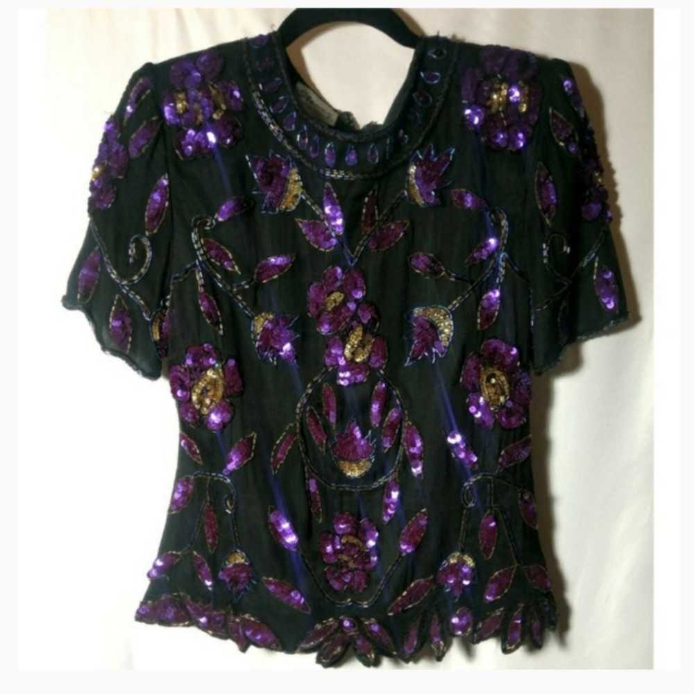 Vintage Stenay Formal black & purple seq - image 5