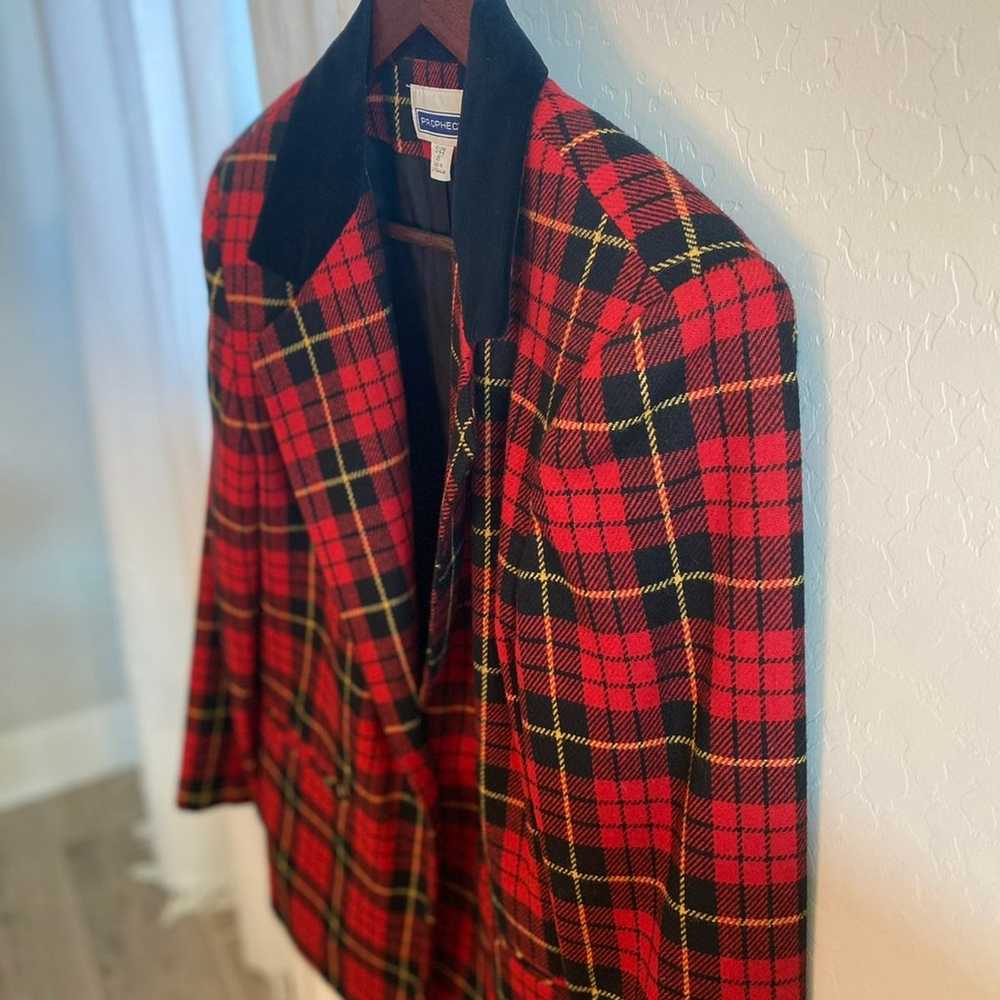 Vintage 80s Plaid check blazer - image 2