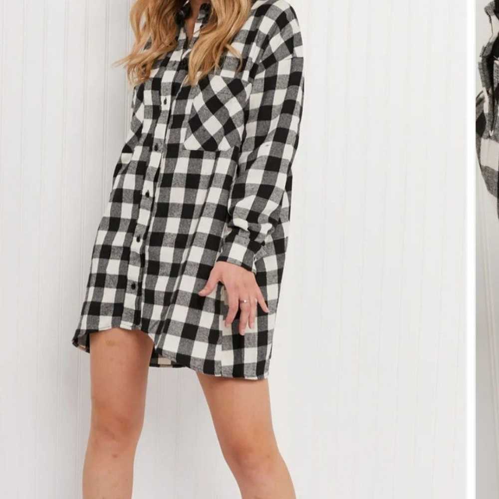 HYFVE BUFFALO PLAID HI-LOW SHIRT/ DRESS - image 1