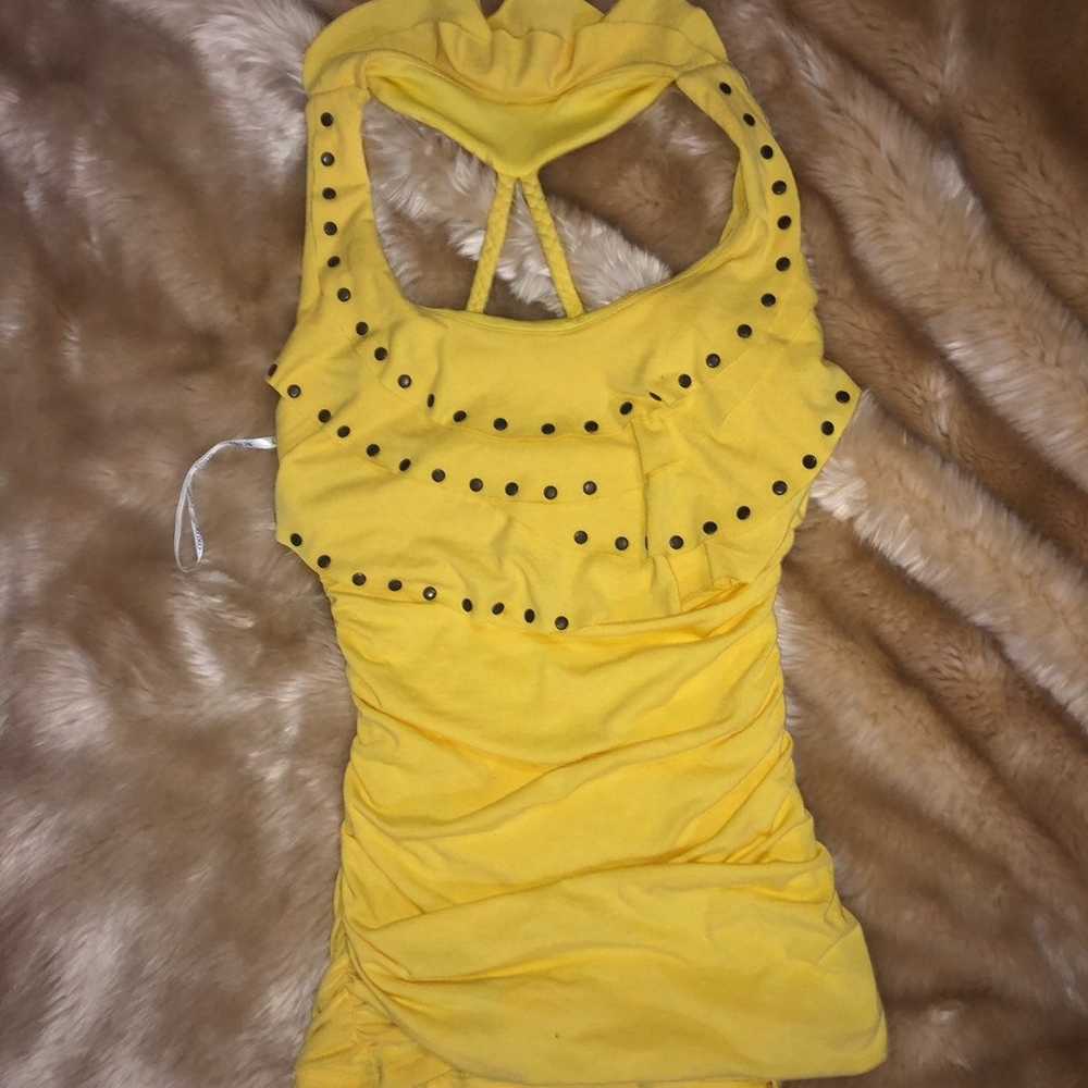 Yellow vintage y2k Xoxo Tunic Top - image 1