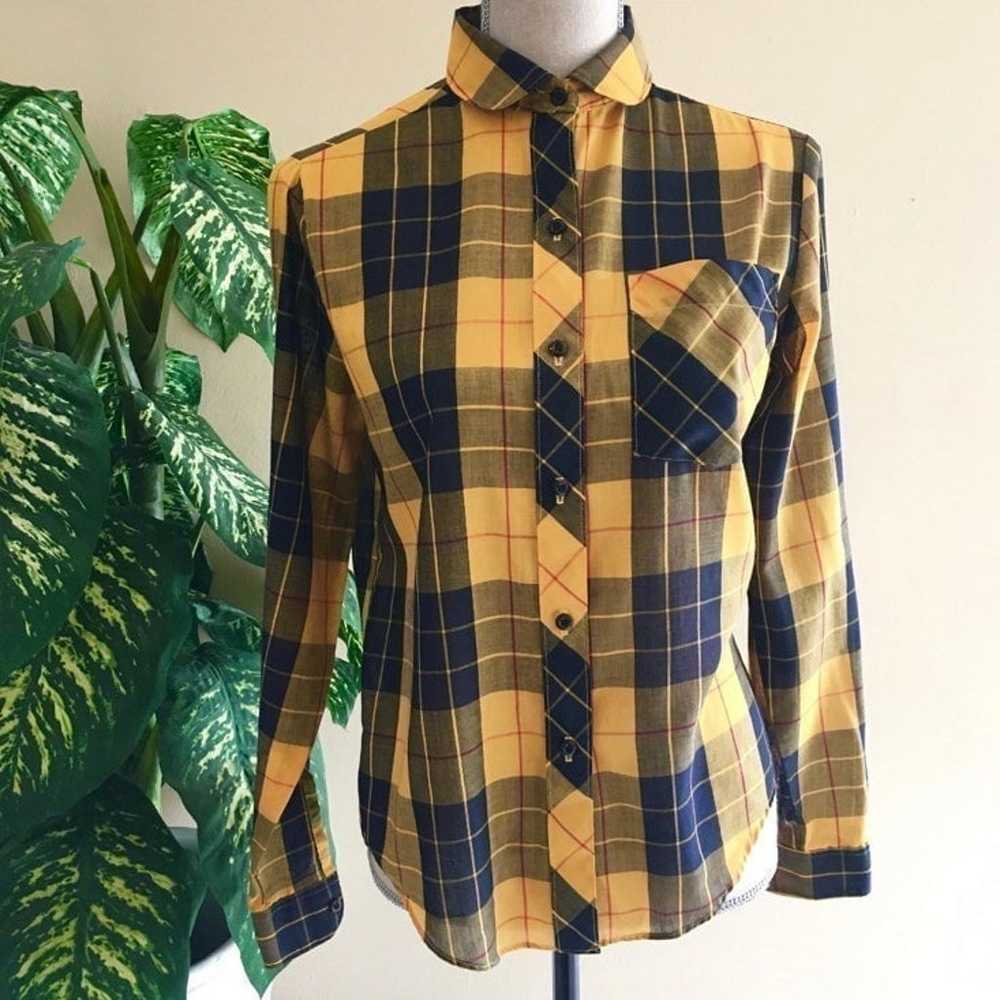 !!Vintage 70’s Plaid Button up Shirt/Flannel Thin… - image 1