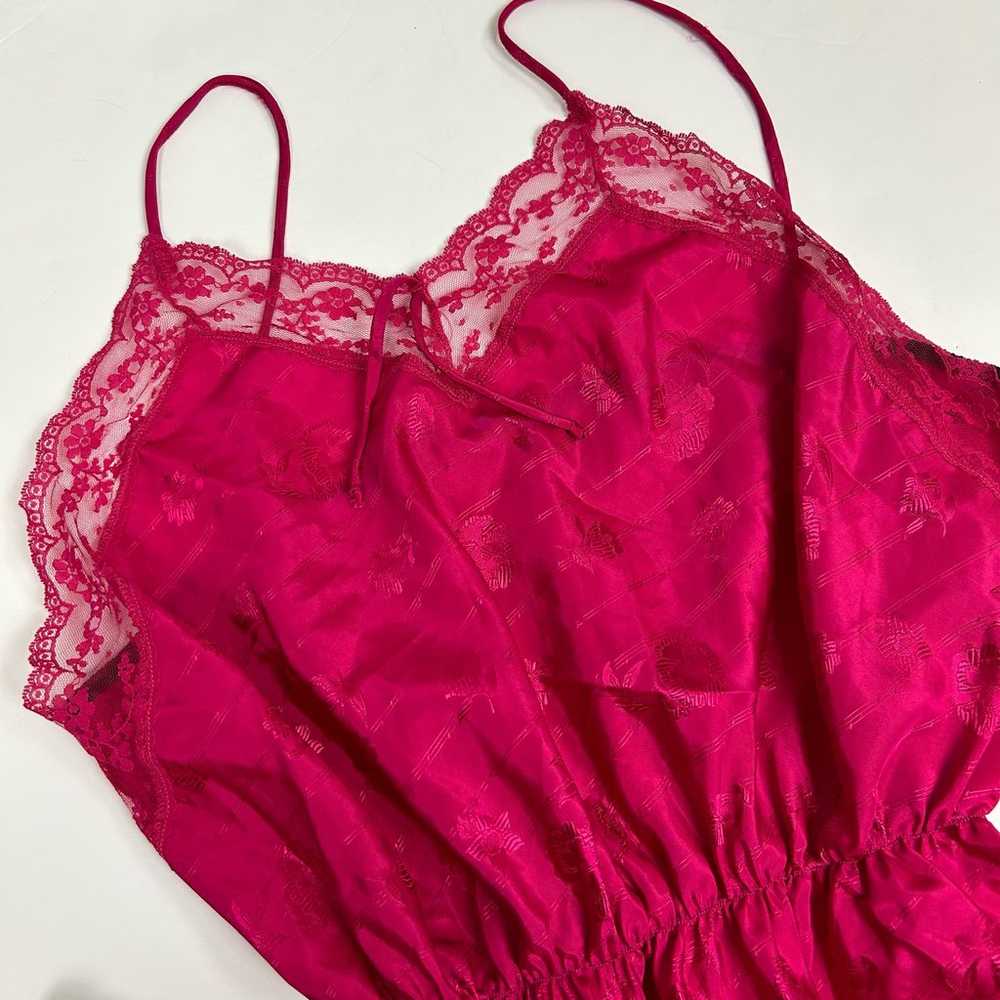 Vintage 90s Avon fuschia pink slip bodysuit size M - image 3