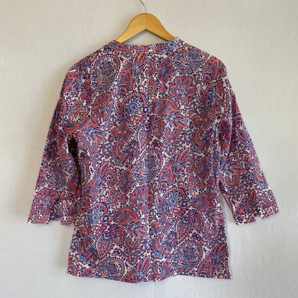 Talbots Popover Tunic Pink & Purple Paisley Print… - image 4