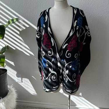 Vintage Woman's Cardigan Floral Sweater - image 1