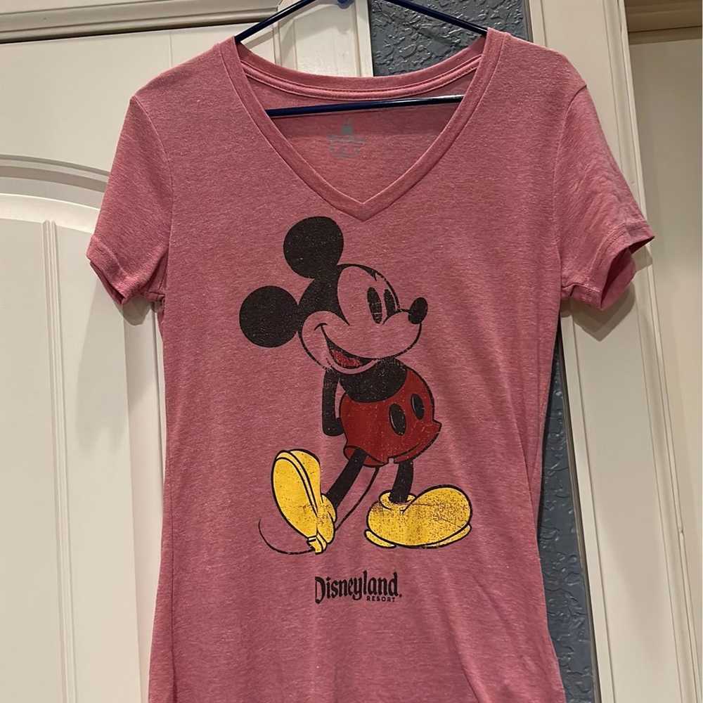 Disney Parks Pink Vintage Mickey Mouse T-Shirt - image 1