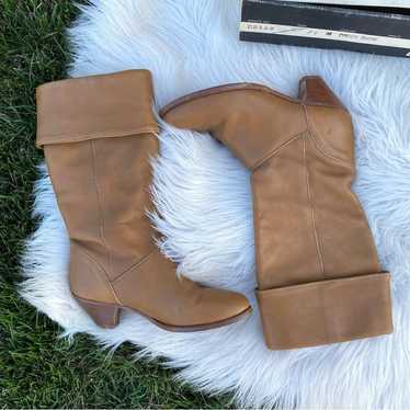 Frye vintage mid calf fold over cuff heeled boots 