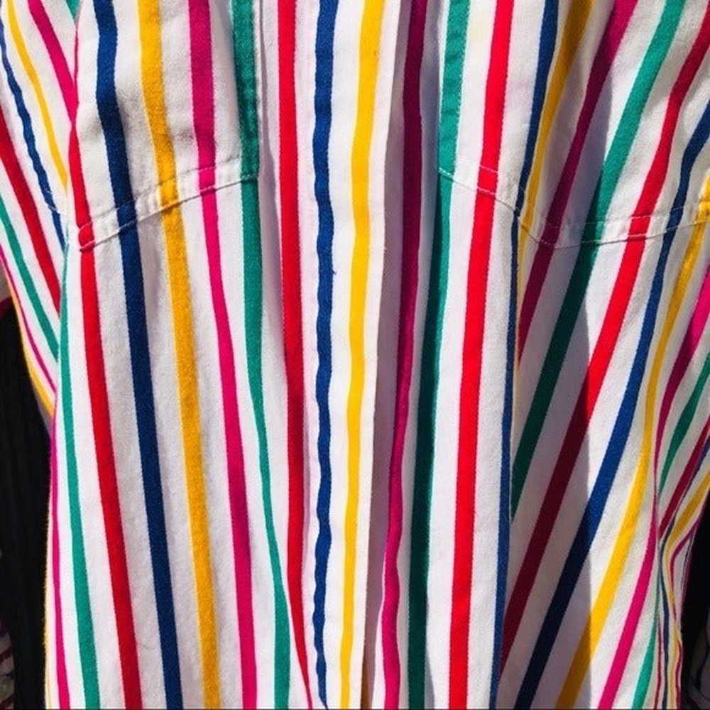 Liz Sport Rainbow Button Down MEDIUM - image 6