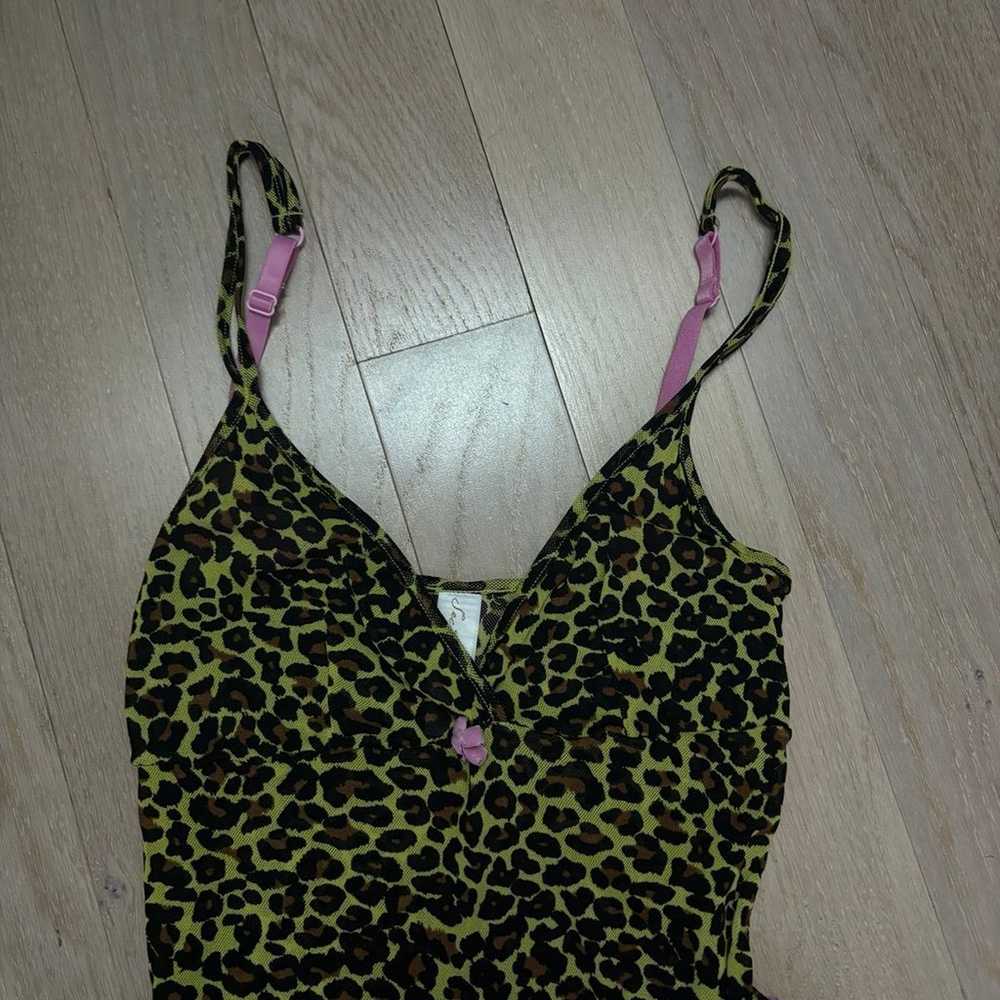 Vintage y2k pink cheetah leopard print lingerie - image 2