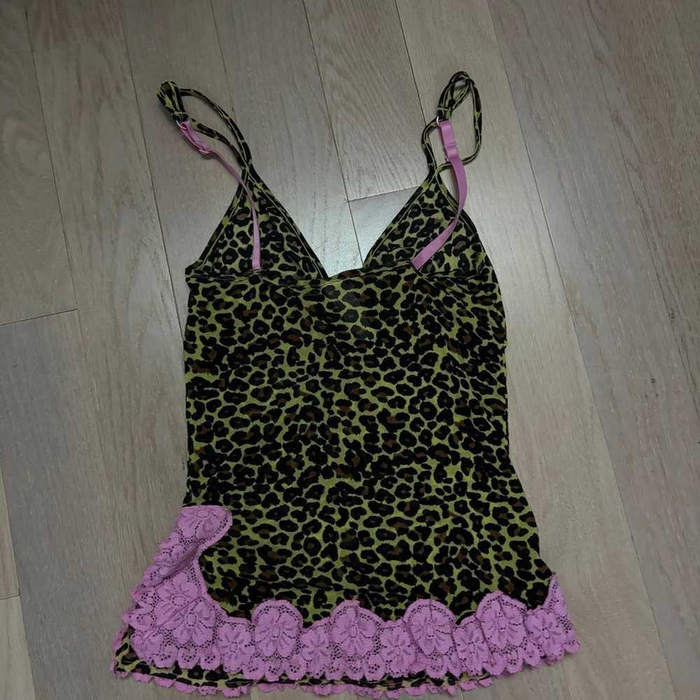 Vintage y2k pink cheetah leopard print lingerie - image 3