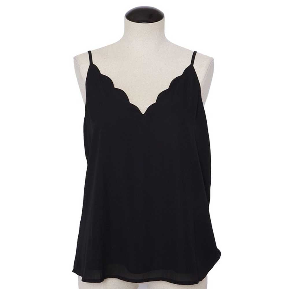 Socialite Tank, M, Black scalloped edge tank, sum… - image 6