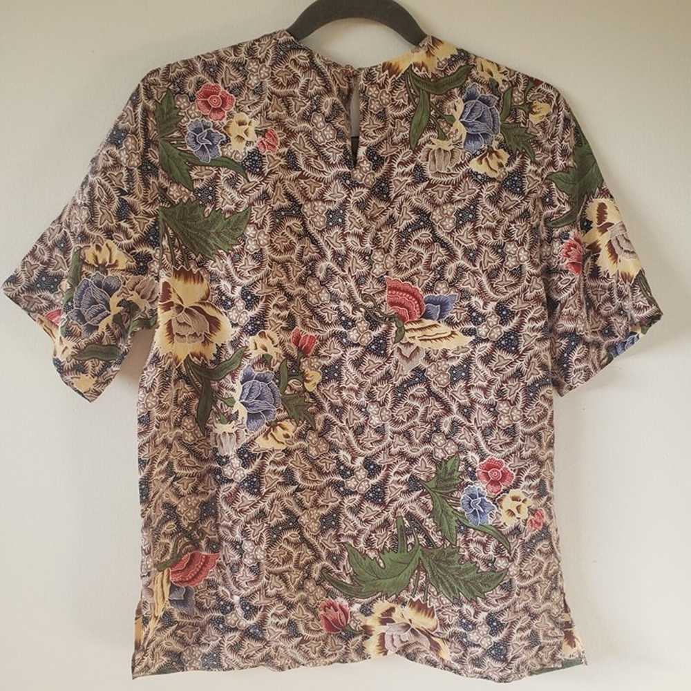 Vintage Nora Noh Womens Hawaiian Top Blouse Silk … - image 2