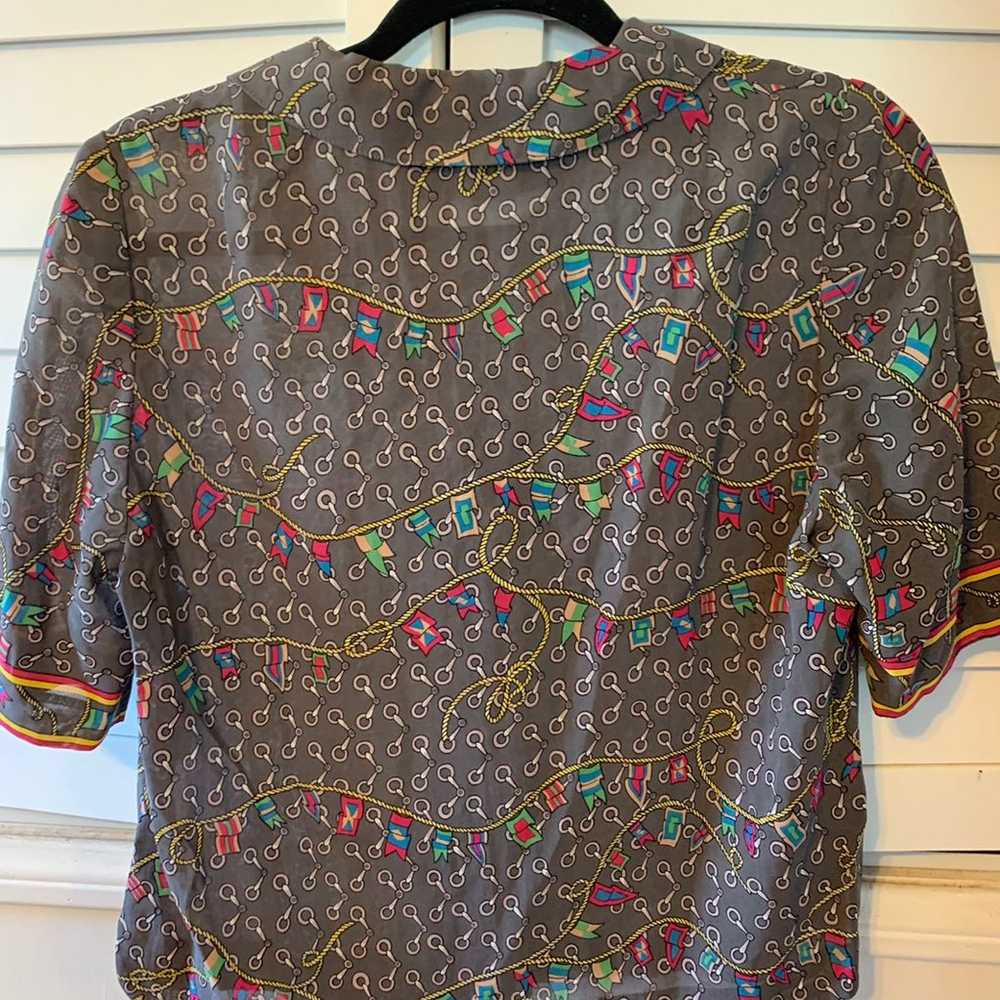 Vintage blouse with chain print - image 2