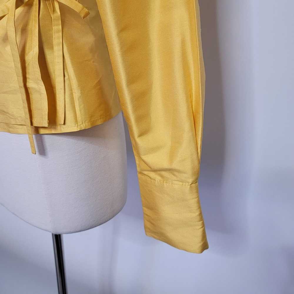 VINTAGE ALLISON TAYLOR 100% SILK YELLOW BLOUSE SI… - image 3