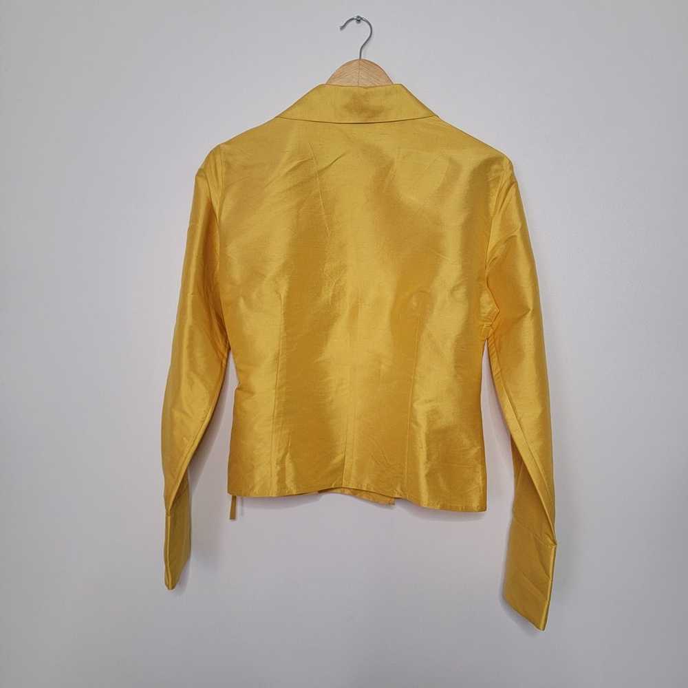 VINTAGE ALLISON TAYLOR 100% SILK YELLOW BLOUSE SI… - image 6