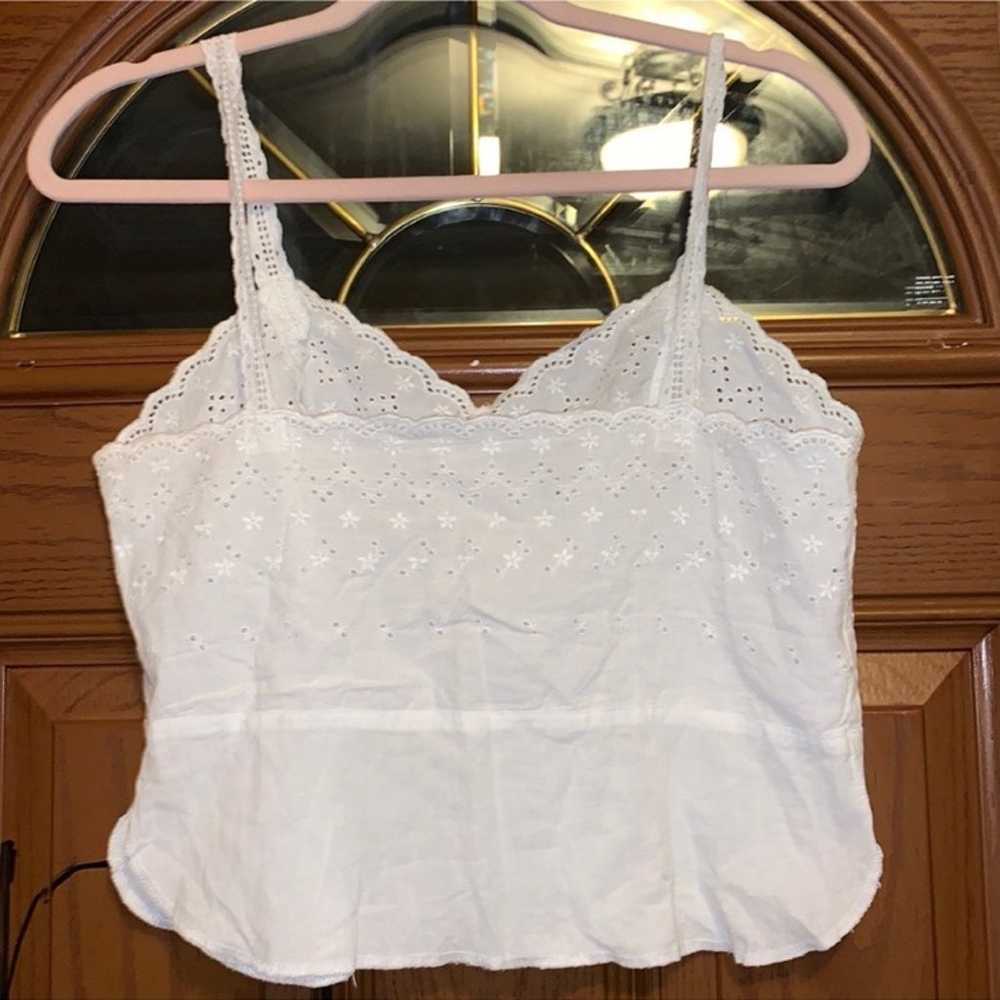 Vintage 90’s Abercrombie & Fitch White Eyelet V-N… - image 9