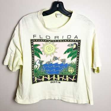 Vintage 1990's Destin Florida Cropped T Shirt