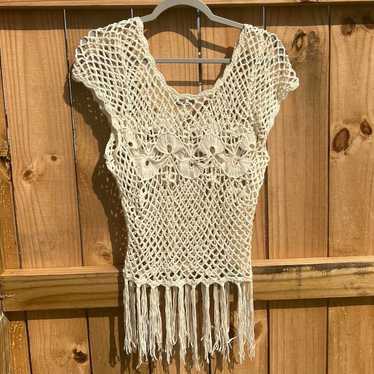 VINTAGE CROCHET KNIT SWIMSUIT COVERUP