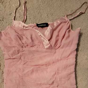 Bebe 100% silk pink top