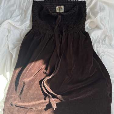 VINTAGE JUICY COUTURE CHOCOLATE BROWN VELOUR DRES… - image 1