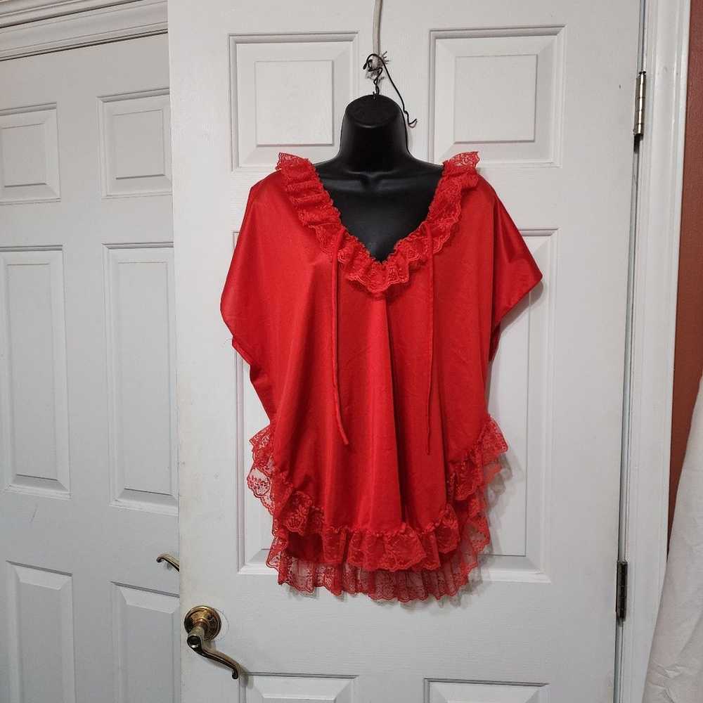 JCPenny True Vintage Red With Lace Detail Lingeri… - image 1