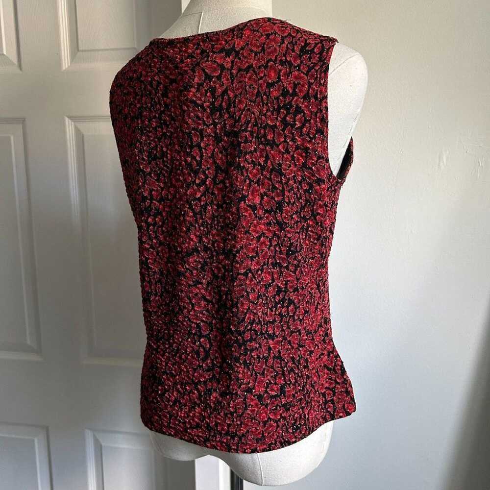 Ronni Nicole Vintage Red Textured Floral Tank Top… - image 2