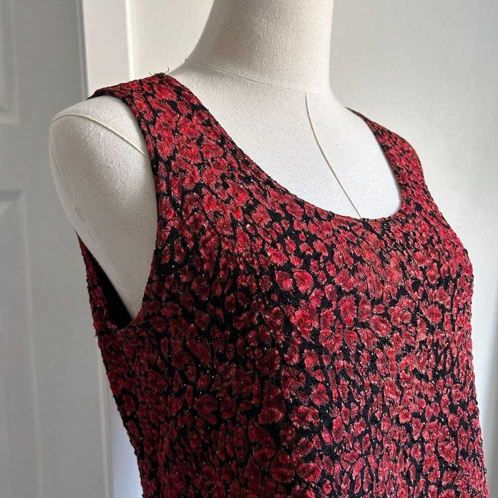 Ronni Nicole Vintage Red Textured Floral Tank Top… - image 4