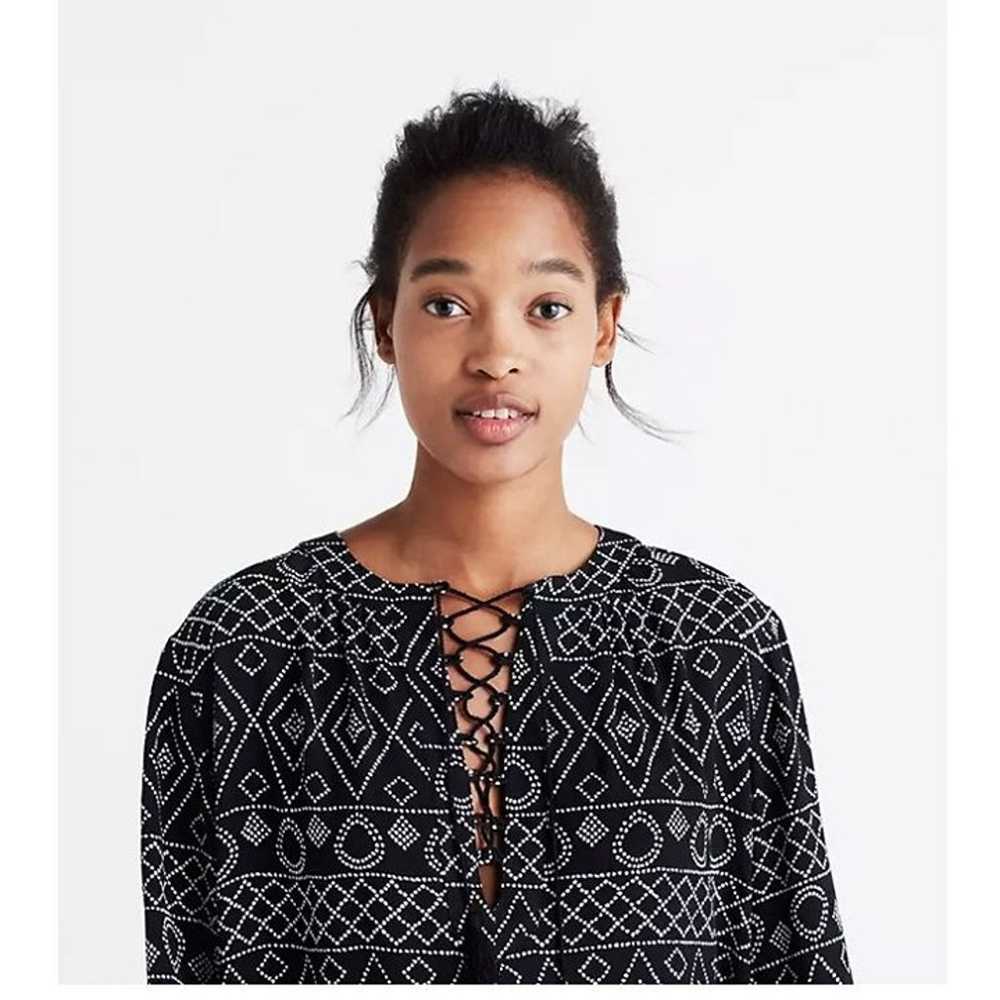 Madewell Lace-Up Peasant Top in Caravan Print in … - image 6