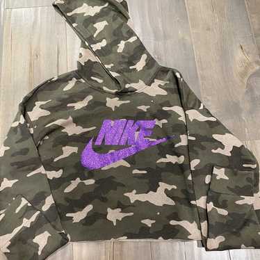 Vintage Nike Crop Camo Hoodie