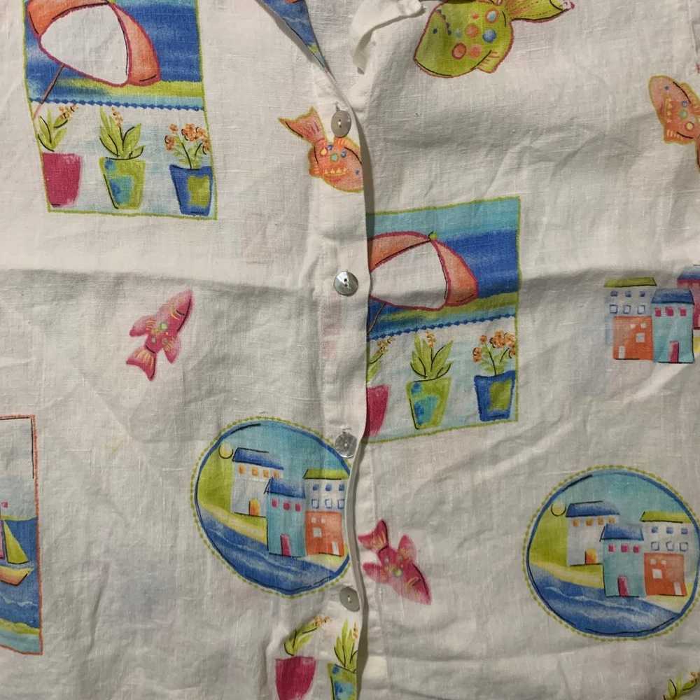 Vintage Hot Cotton tropical beach vacation linen … - image 3