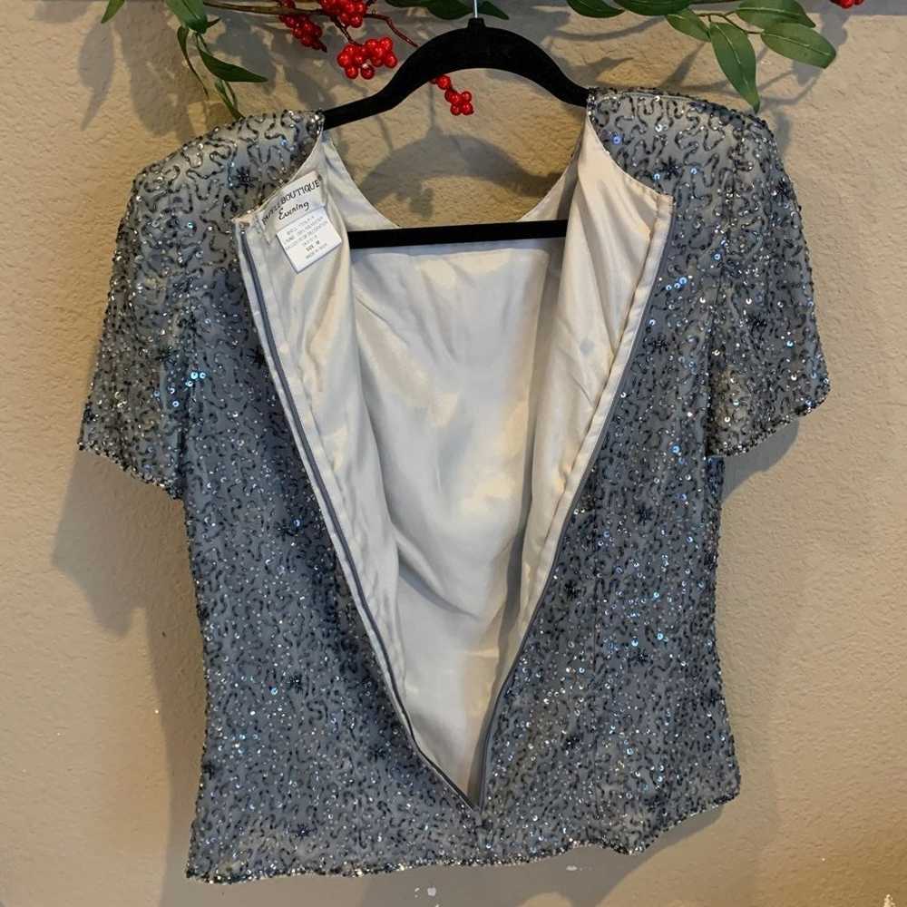 Vintage Papell boutique Embellished top - image 4