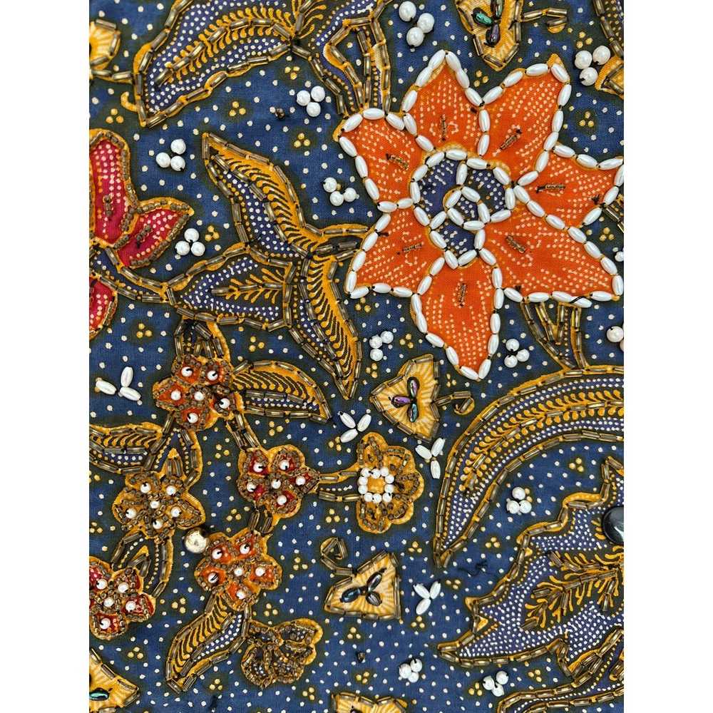 NWOT Ana Mori Beaded Blue and Yellow Orange Flora… - image 5