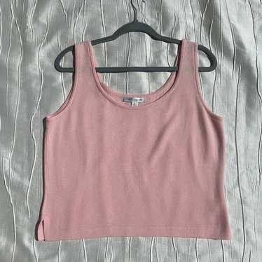 Vintage St John Pink Knit Tank Top Size Medium Li… - image 1