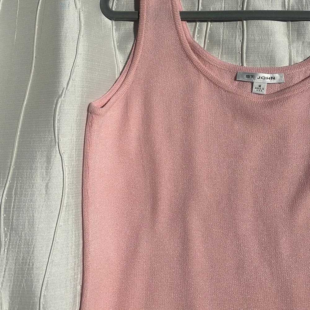 Vintage St John Pink Knit Tank Top Size Medium Li… - image 3