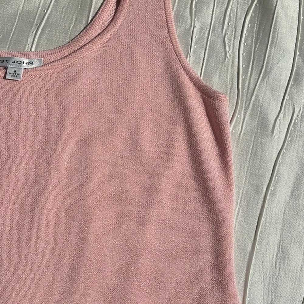 Vintage St John Pink Knit Tank Top Size Medium Li… - image 4