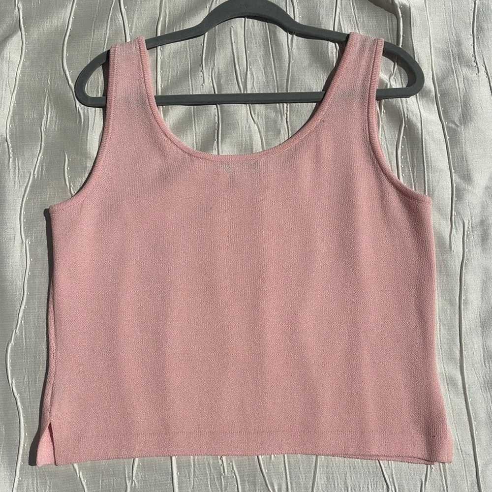 Vintage St John Pink Knit Tank Top Size Medium Li… - image 5