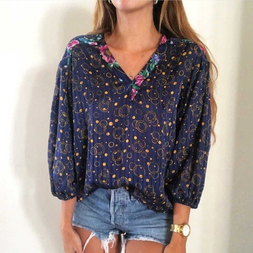 Vintage Diane Freis  Mixed Print Blouse - image 1