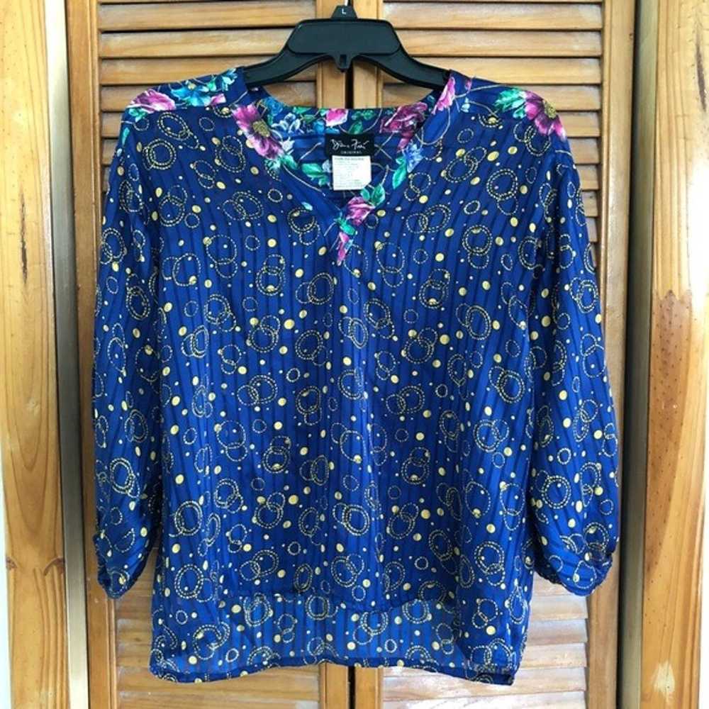 Vintage Diane Freis  Mixed Print Blouse - image 2