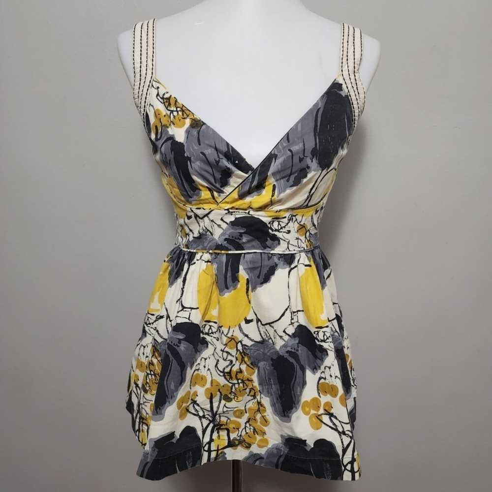 Anthropologie Viola Jessamine yellow & black flor… - image 2