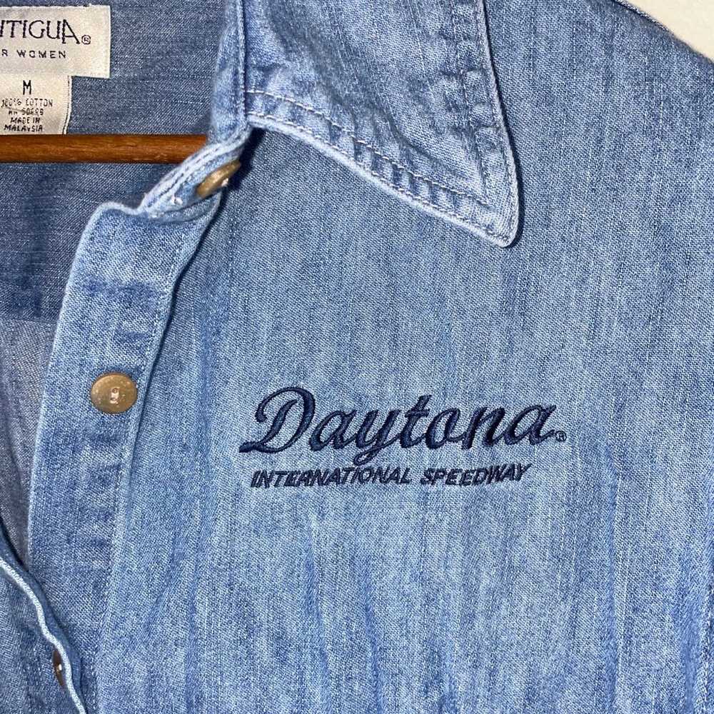 Antigua Daytona International Speedway Denim Blou… - image 2