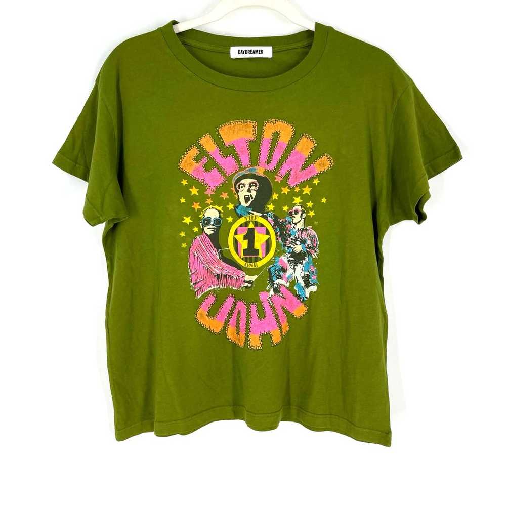 Daydreamer Elton John the One Solo Tee in Olive G… - image 2