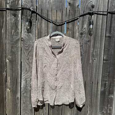 Haute Hippie Silk Snakeskin Print Blouse