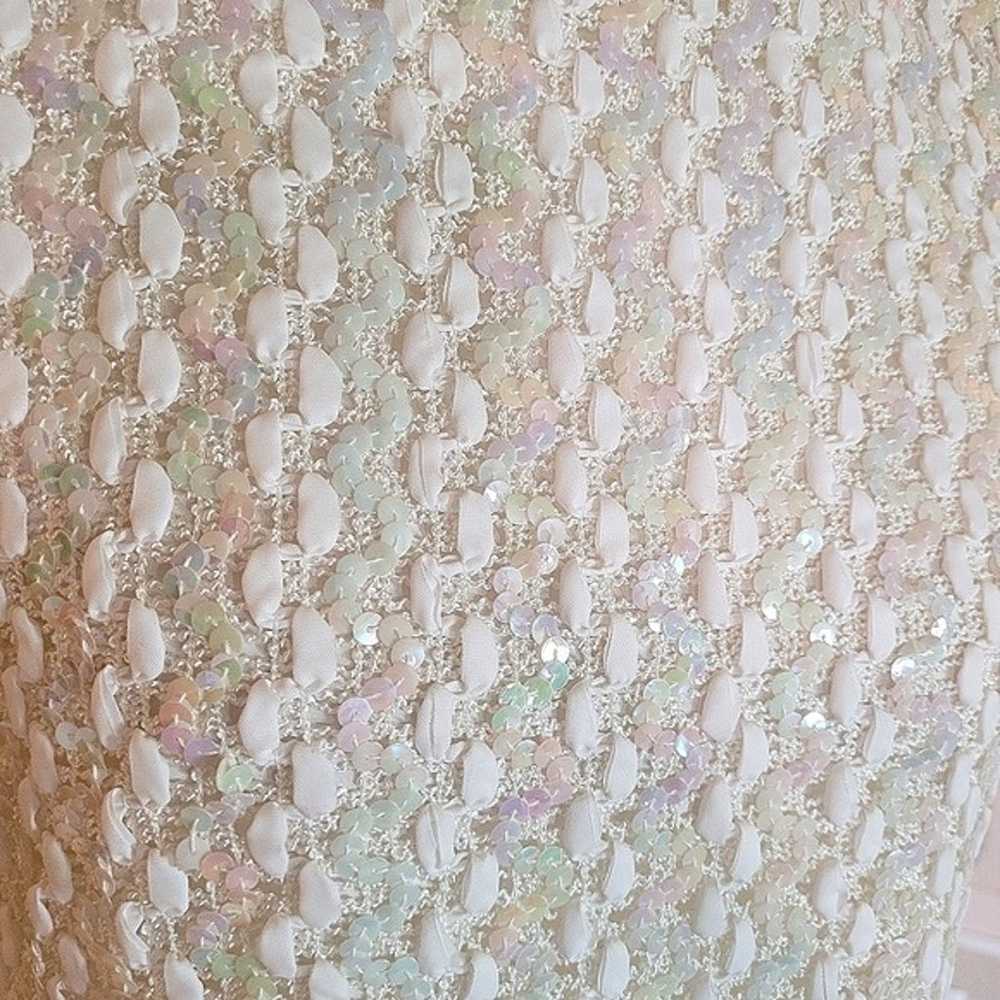 Vintage 60's Iridescent Sequin and Satin Sleevele… - image 6