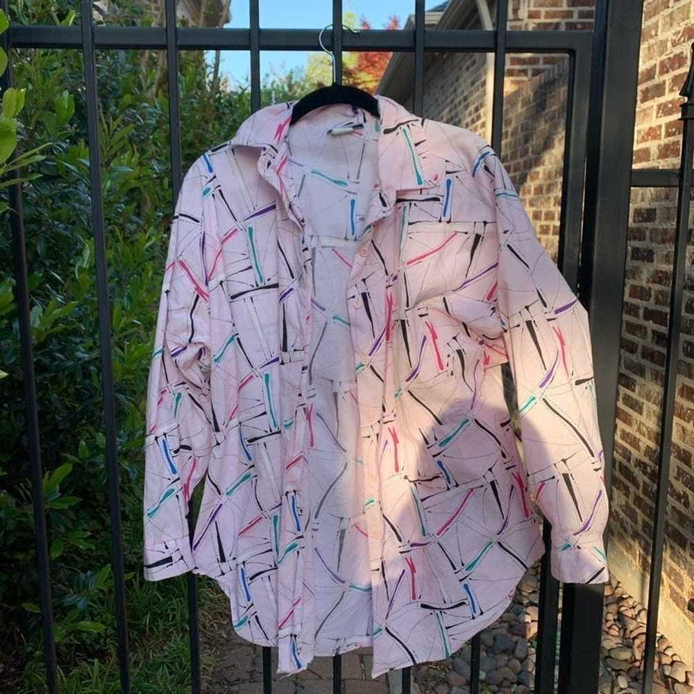 Vintage Abstract Button Down Shirt - image 1