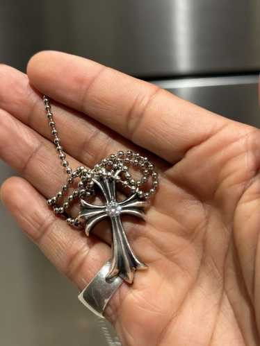 Chrome Hearts Diamond cross pendant necklace