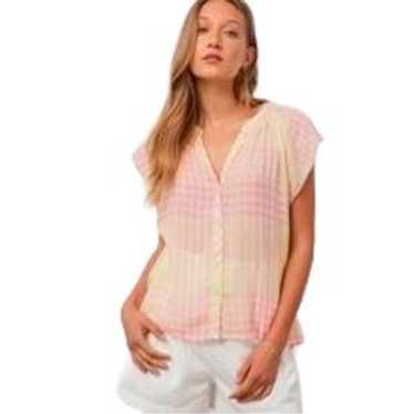 Rails Gingham Alena Button Down Blouse In Lemon R… - image 1