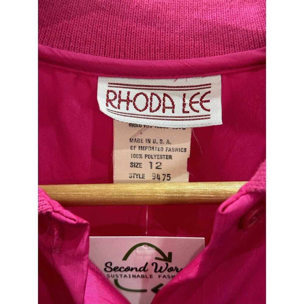 Other VTG 80s Rhoda Lee Magenta Pink Collared Pol… - image 2